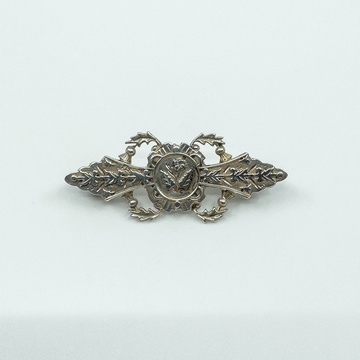 Antique Victorian Sterling Silver Scottish Thistle Brooch 925 (Birmingham 1876)