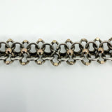 Antique Victorian Sterling Silver & Rose Gold Book Chain & Charm Bracelet 925