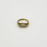 Antique 18ct Gold 0.32ct Diamond Boat Ring 750 Size N (Birm 1914)