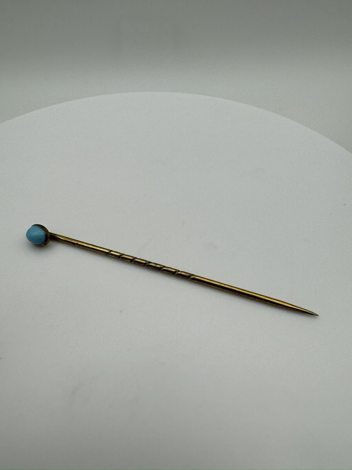 Antique Vintage Turquoise Gold Plated Stick Pin