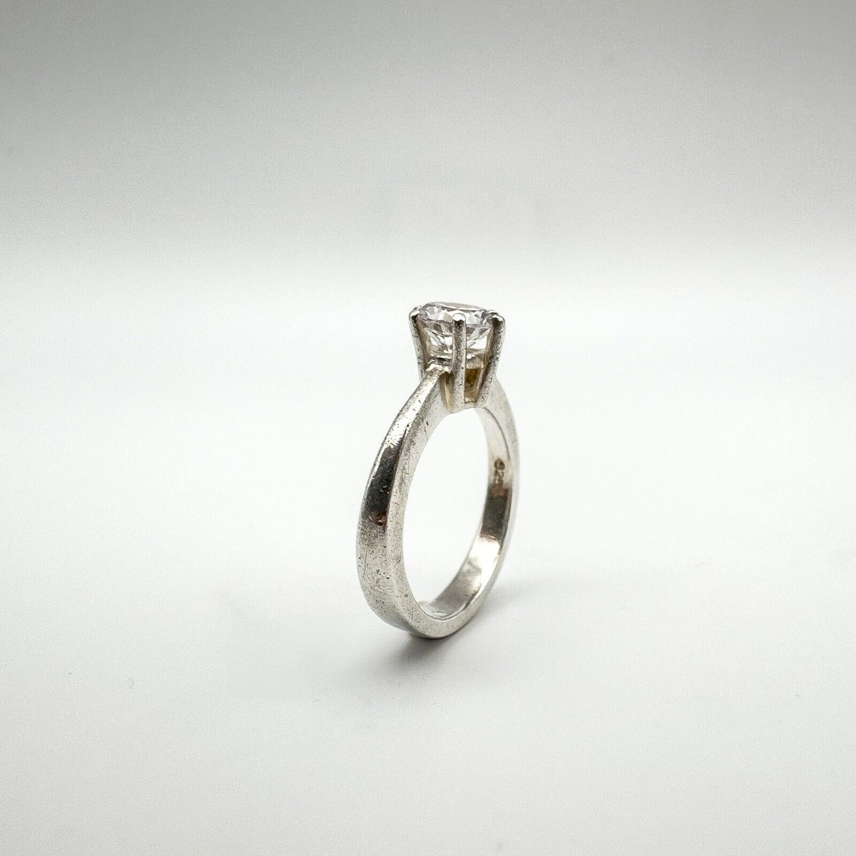 0.50ct CZ Solitaire Ring in Sterling Silver 925 Engagement Stacking Size I - J