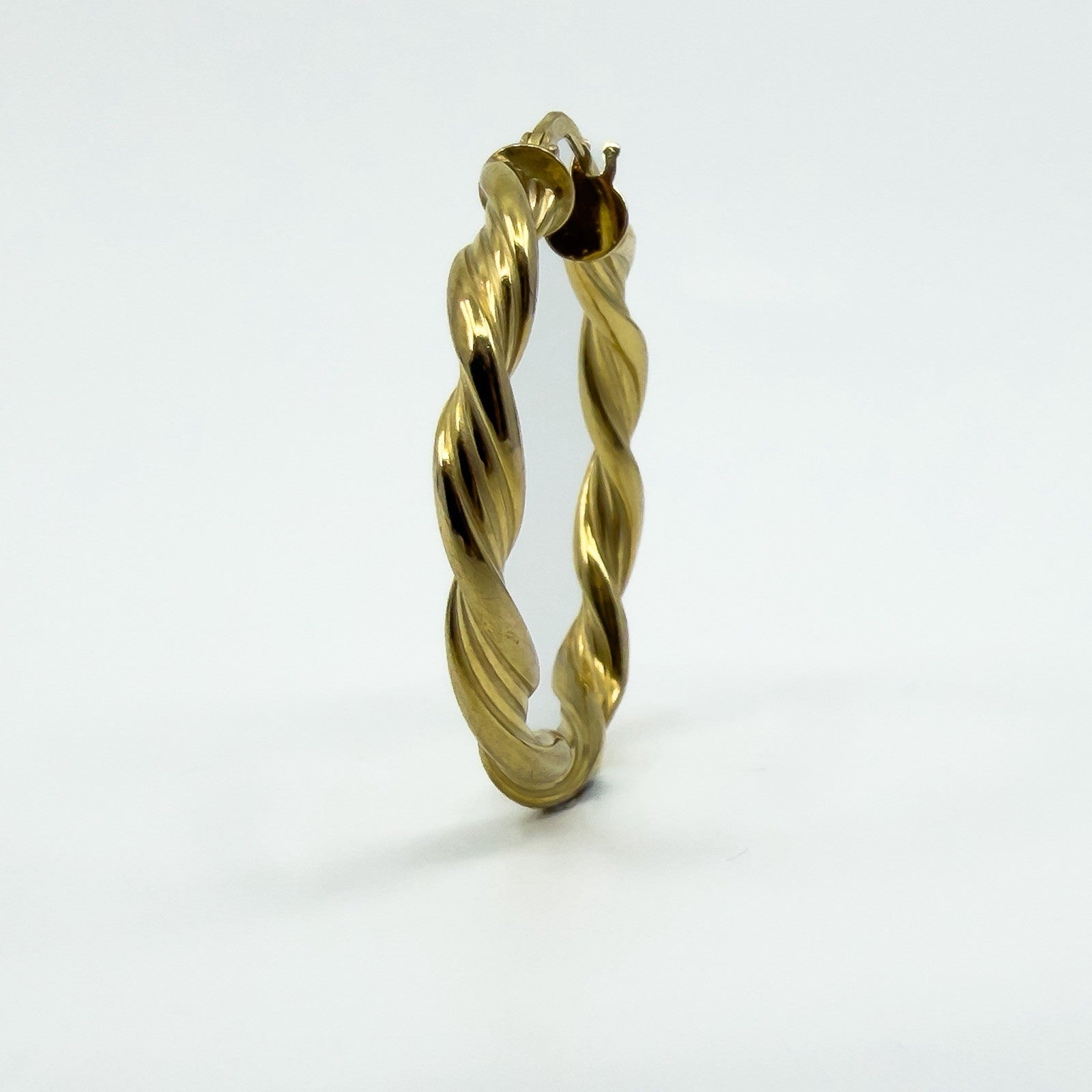 Large Vintage Twisted 9ct Gold Hoop Earrings 375