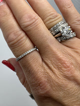 Skinny Platinum 0.28ct Diamond Eternity Band / Ring 950 Size P - Q