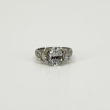 Chunky 9ct White Gold 2.30ct CZ Trilogy Engagment Ring 375 Size J