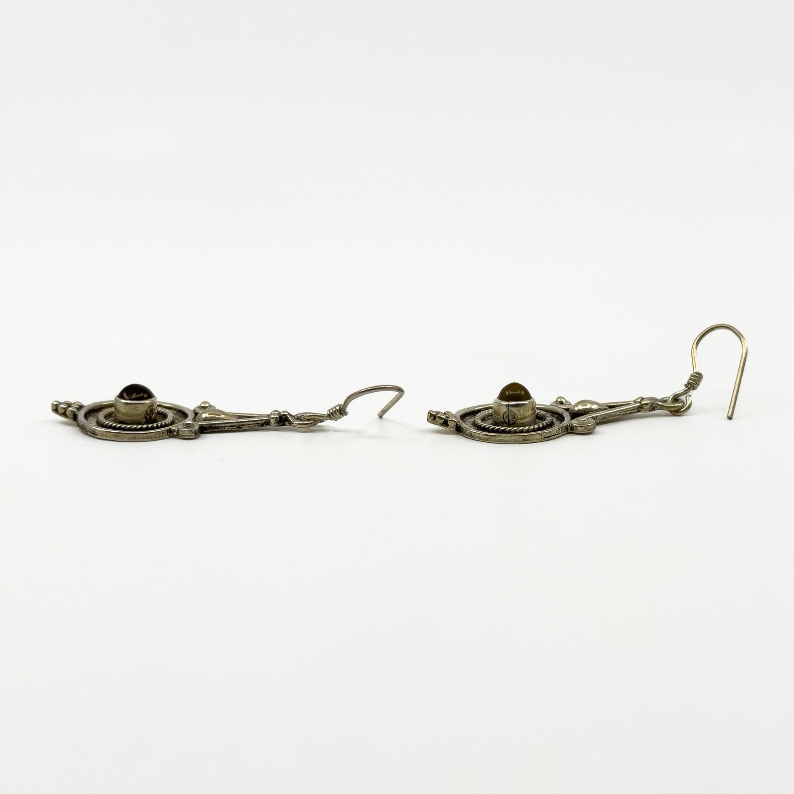 Sterling Silver Orante Dangly Earrings 925