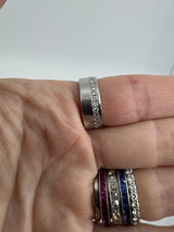 Chunky Wide 6.8mm Platinum Diamond Full Eternity Band / Ring 950 Size O (2007)