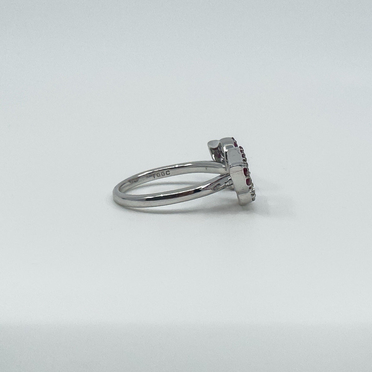 New Sterling Silver Ruby Double Angel Wings Ring 925 Size N - O