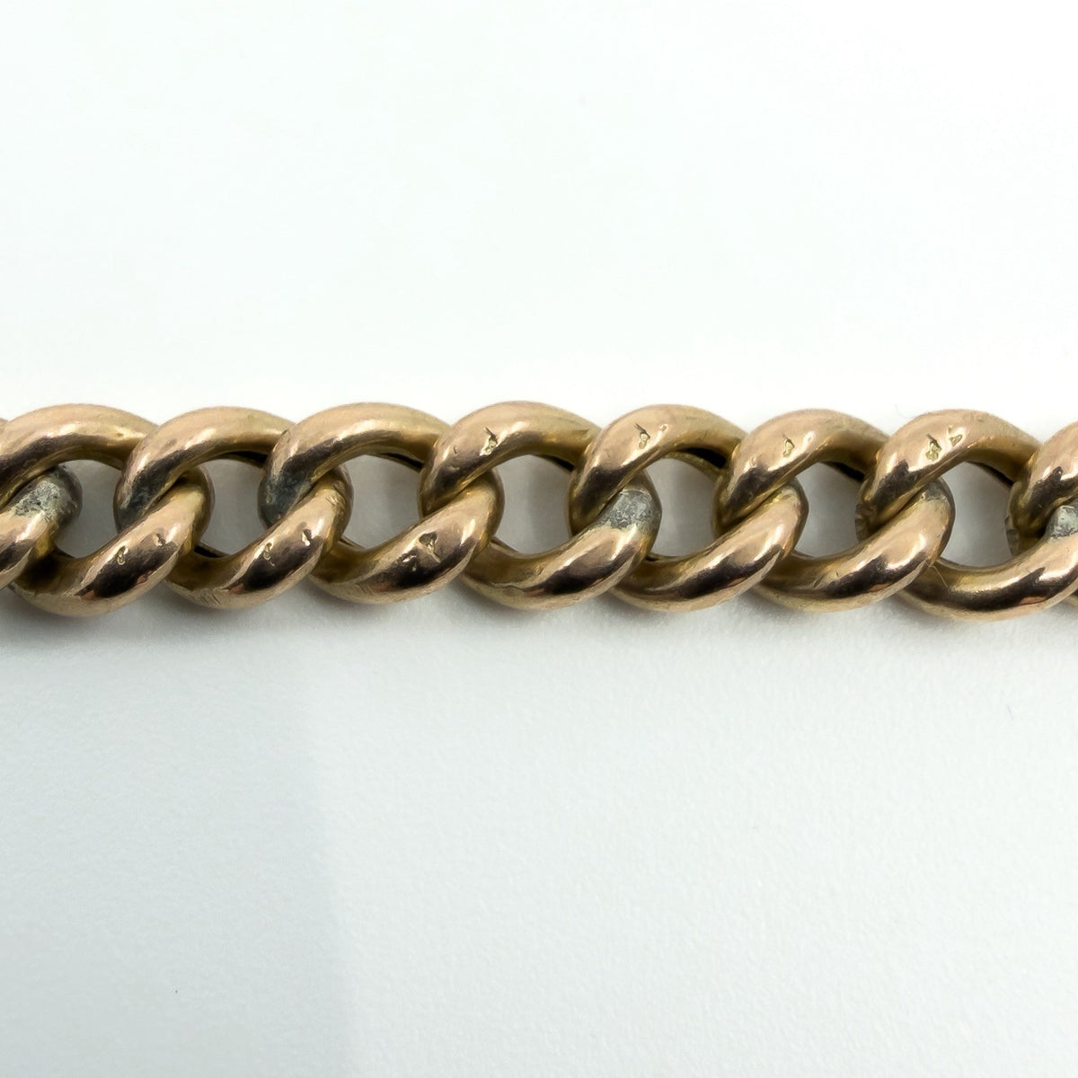 Antique 9ct Rose Gold 17.” Albert Chain Necklace Double Dog Clip T-Bar Charm 375