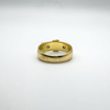 Vintage 18ct Gold 0.20ct Double Diamond Buckle Ring Size P Heavy 7g 6.9mm Band