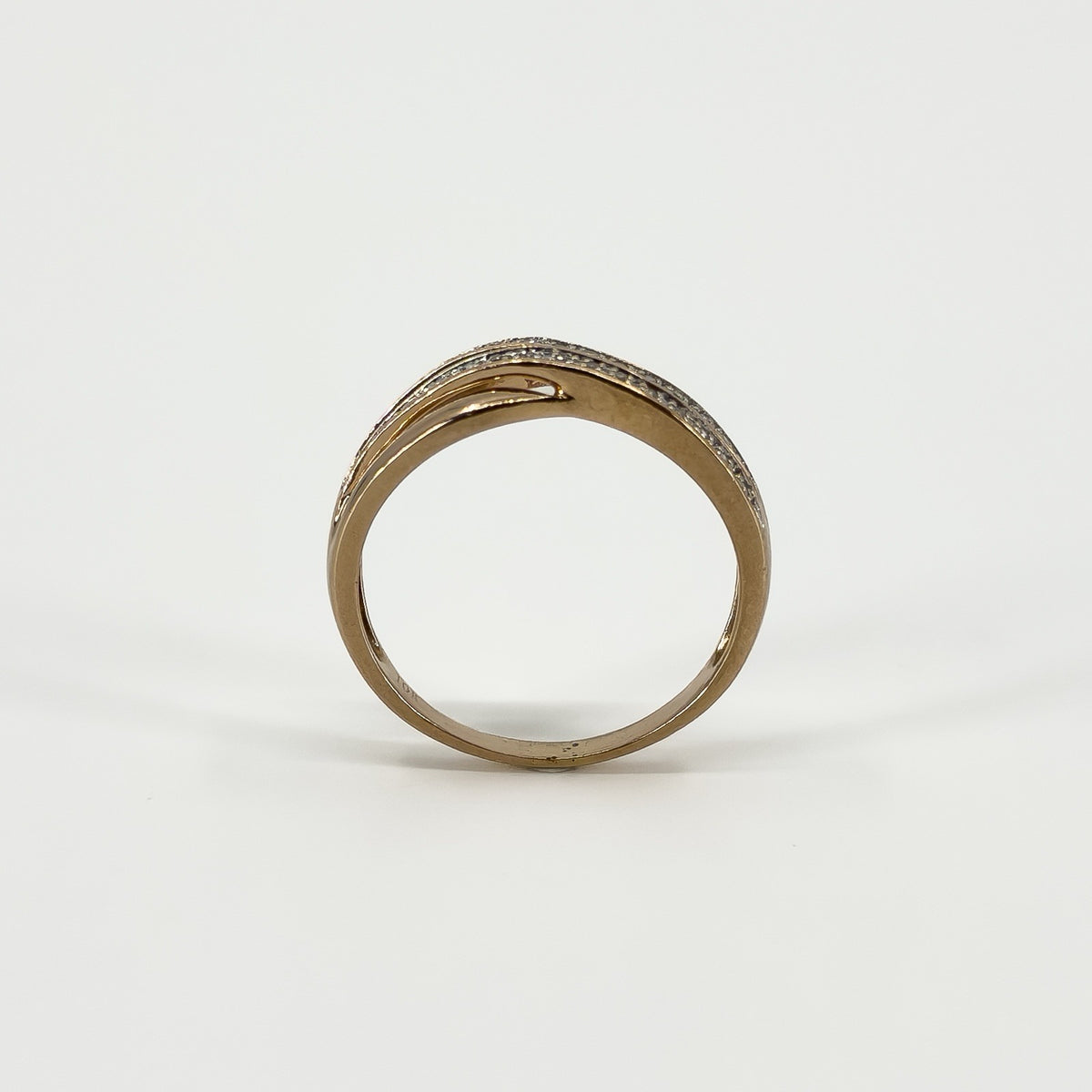9ct - 10ct Rose Gold Diamond Band / Ring 375 Size P