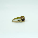 Rare Antique 15ct Rose Gold Natural Ruby Ring 625 Size M (Birm 1881)