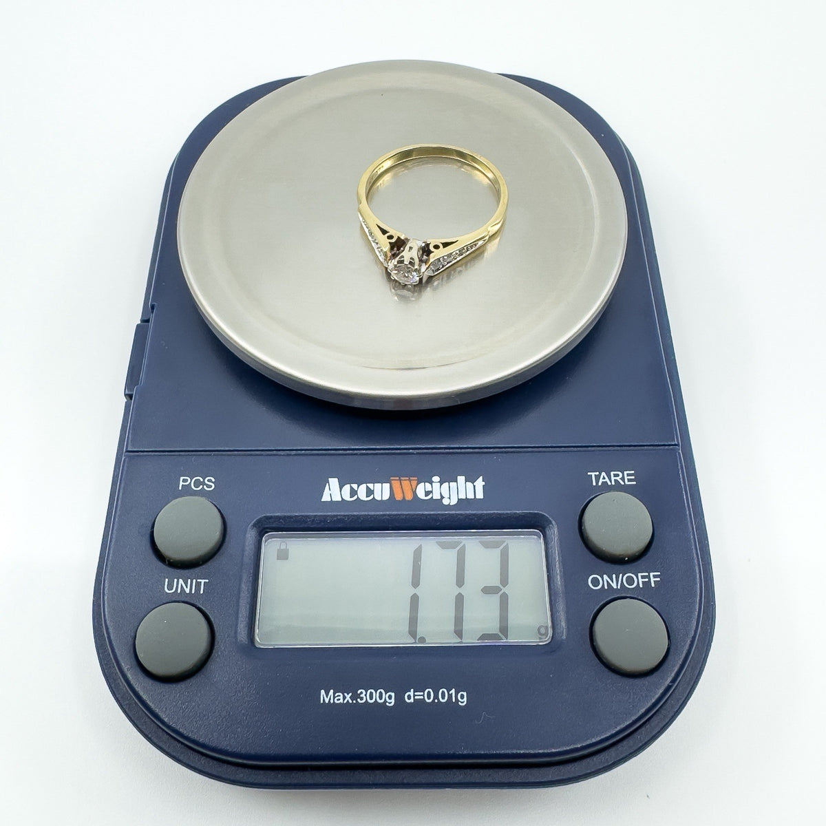 Vintage 9ct Gold 0.20ct Diamond Solitaire Ring 375 Size M Engagement 1989