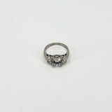 Chunky 9ct White Gold 2.30ct CZ Trilogy Engagment Ring 375 Size J