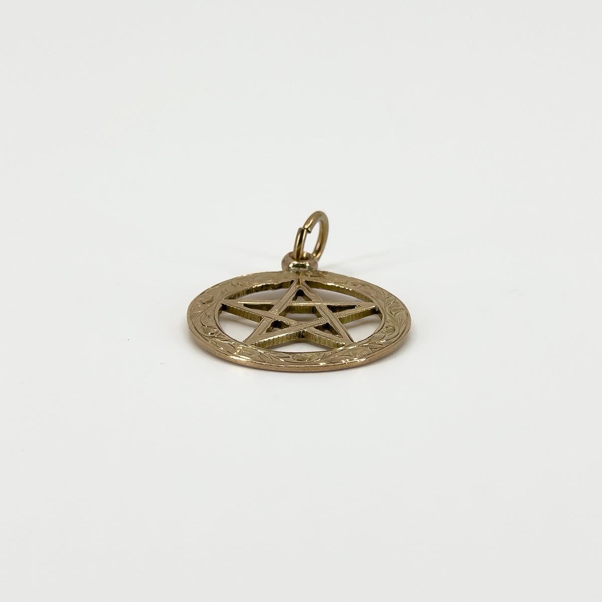Antique 9ct Rose Gold Engraved Star of David Pendant 375 (Birm 1921)