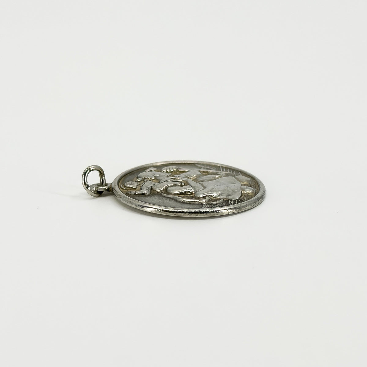 Large Vintage Sterling Silver St. Christopher Pendant 925 by Charles Horner