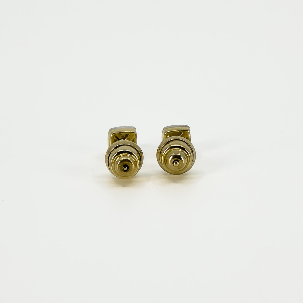 Small Chunky 14ct Gold Tiny Diamond Solitaire Square Stud Earrings 585