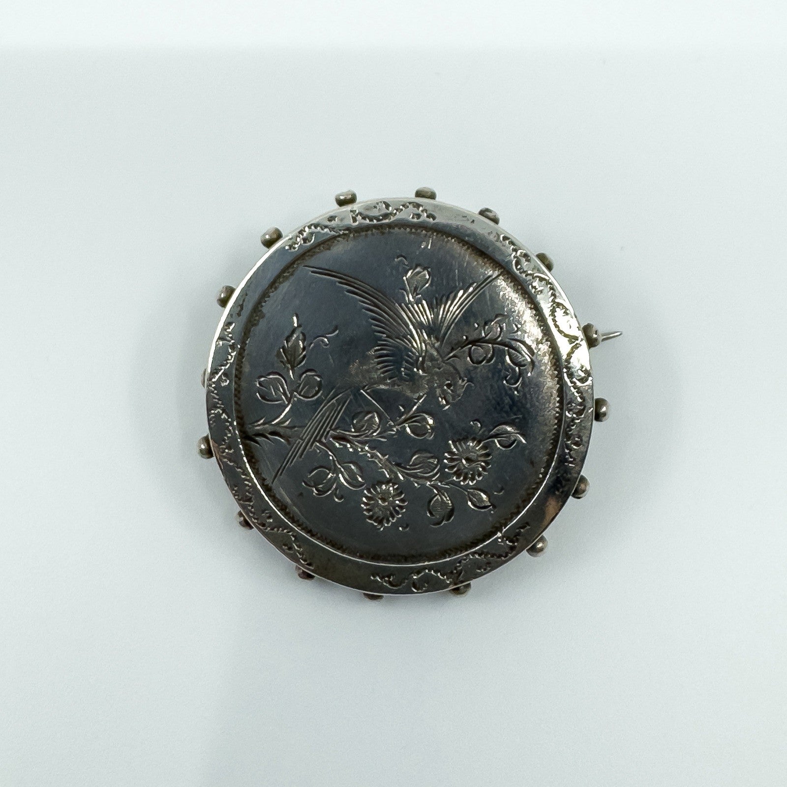 Antique Victorian Sterling Silver Scottish Thistle Brooch 925 (Birmingham 1876)