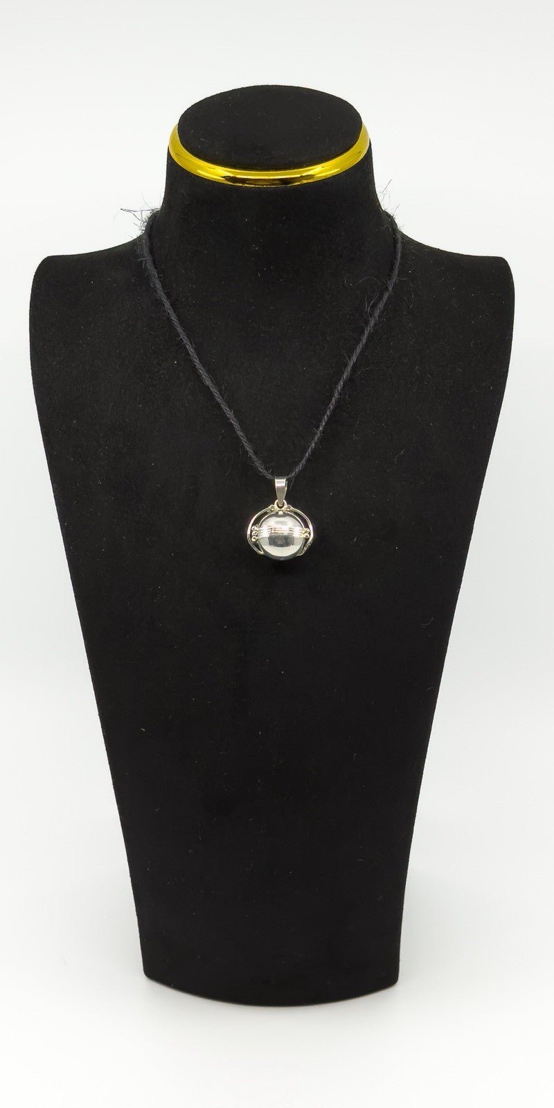 Vintage Sterling Silver Chunky Orb Photo Locket 925
