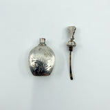 Chunky Sterling Silver Vintage Perfume / Poison Bottle Engraved Pendant 925