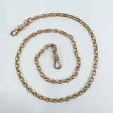 Vintage 9ct Rose Gold 15.8” Belcher / Rolo Chain Necklace 2x Dog Clips 375 10.5g