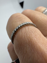 Skinny Platinum 0.28ct Diamond Eternity Band / Ring 950 Size P - Q