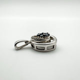 Unusual Blue & White 0.20ct Diamond Pendant in Sterling Silver 925