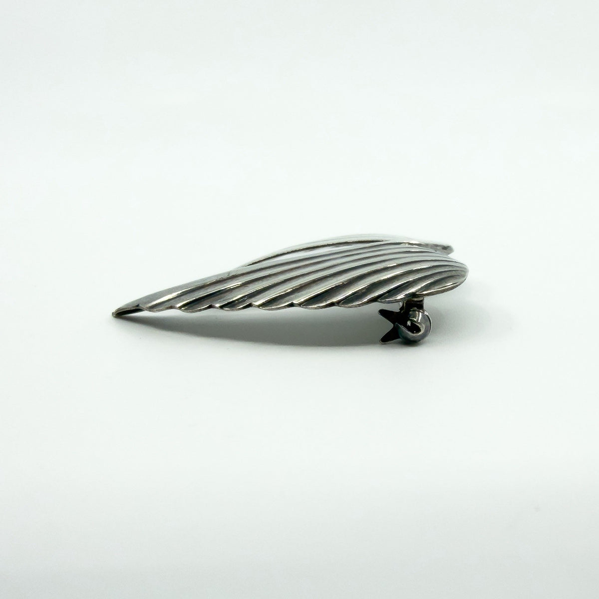Large Sterling Silver Vintage Double Angel Wings Brooch 925