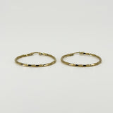 Large Vintage 9ct Gold Twisted Hoop Earrings 375