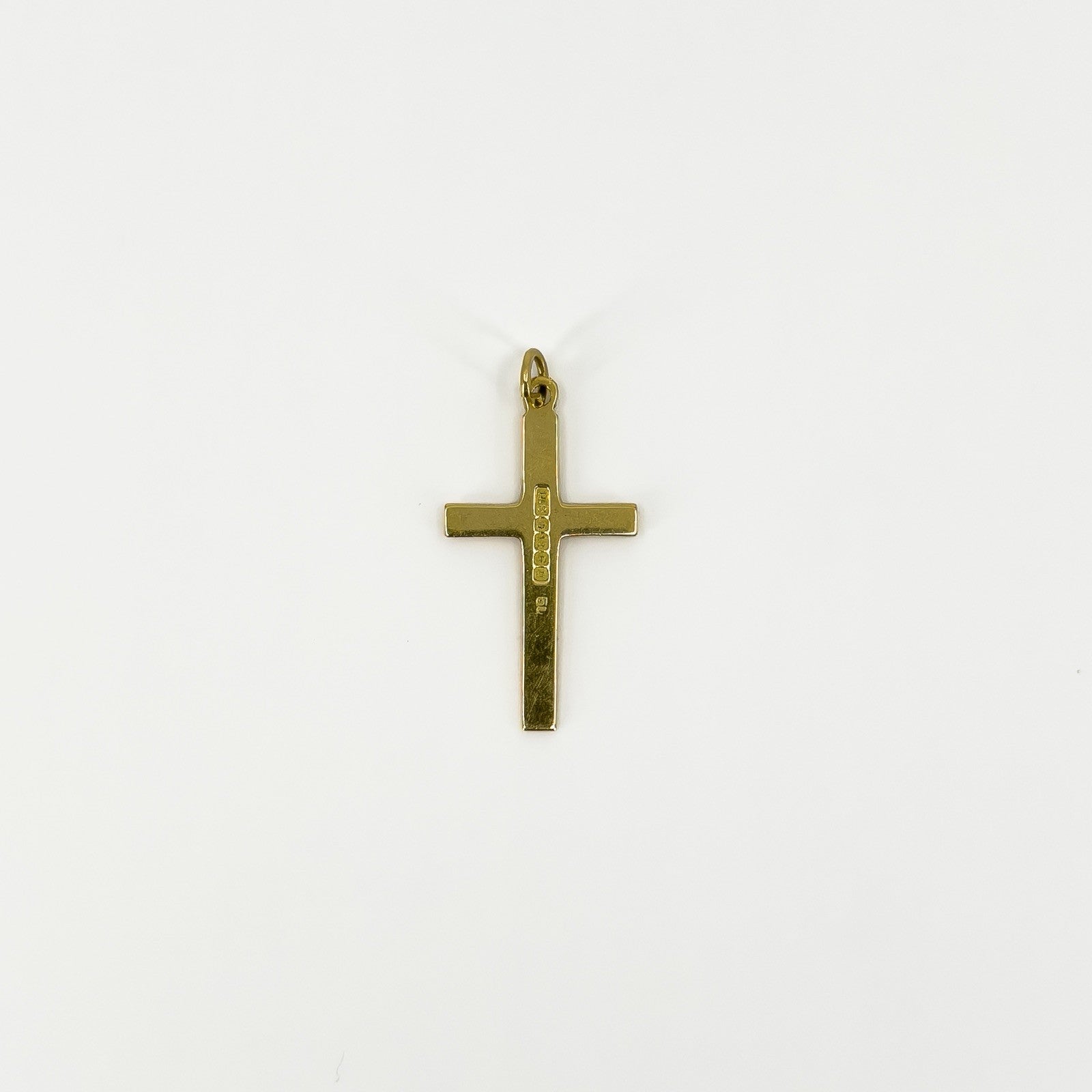 Vintage 18ct Gold Diamond Cut Christian Cross Pendant / Charm 750 Reversible