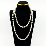 Extra Long Chunky Freshwater White Pearl 42" Necklace