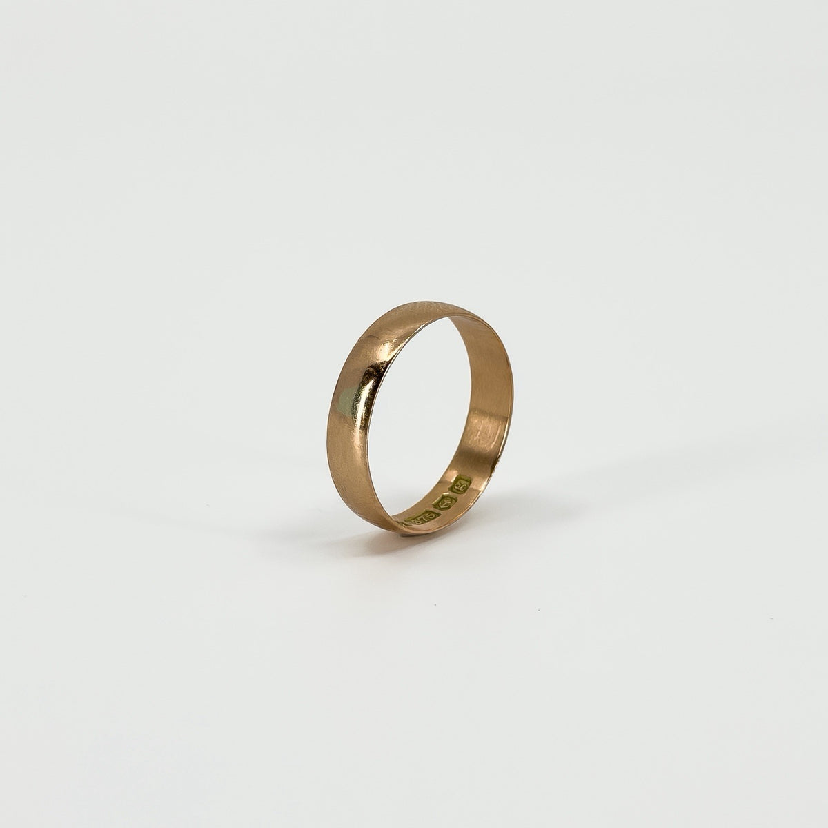 Antique Edwardian 9ct Rose Gold Full Band / Ring 375 Size O - P(Birm 1906)