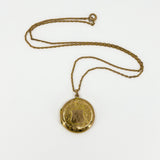 Large Antique 9ct Rose Gold Photo Locket & 19" Chain 375 (Birm 1886)