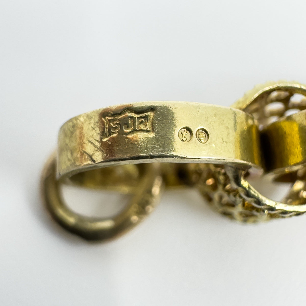Vintage 9ct Gold Chunky Fancy Links 8” Bracelet 375 (London 1974) 14g