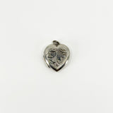 Vintage Sterling Silver Foliate Engraved Heart Photo Locket / Pendant 925