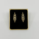Large Vintage 9ct Gold 4 Bar Gate Drop Earrings 375