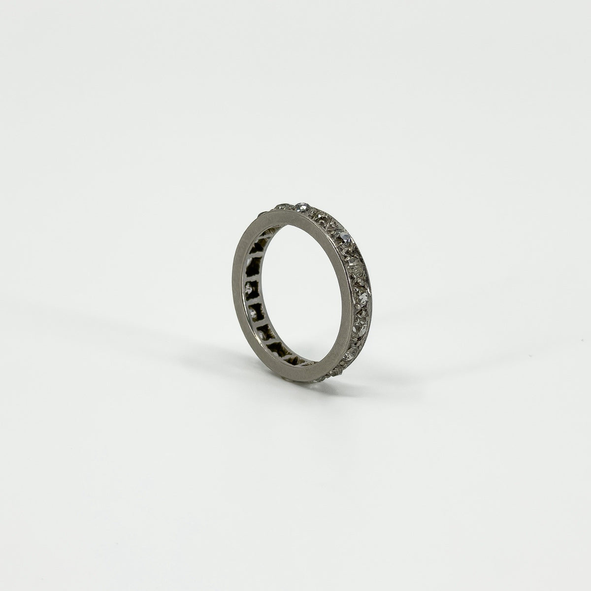 Antique Platinum Old Cut Diamond Full Eternity Band / Ring 950 Size J