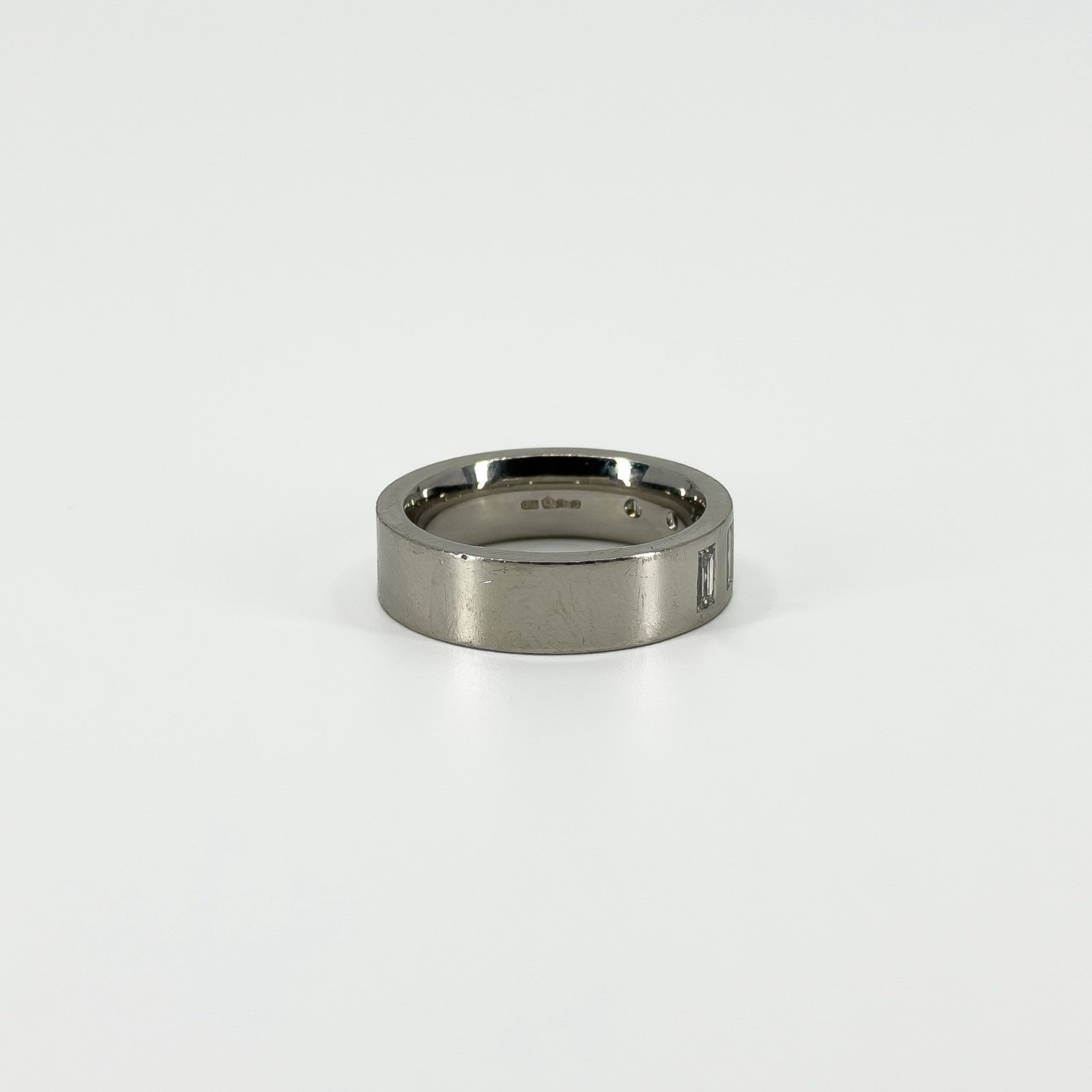 Chunky Platinum 0.90ct Diamond Baguette Cut Band / Ring 950 Size P UNISEX