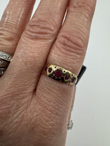 Rare Antique 15ct Rose Gold Natural Ruby Ring 625 Size M (Birm 1881)
