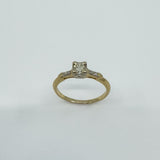 Vintage 14ct Gold 0.25ct Diamond Solitaire Ring 585 Size M 1/2