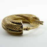 Vintage Chunky Twisted 9ct Gold Mesh Hoop Earrings 375