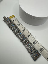 RARE Vintage Antique Silver Chinese People Enamelled Bracelet - 8x Immortals 16g