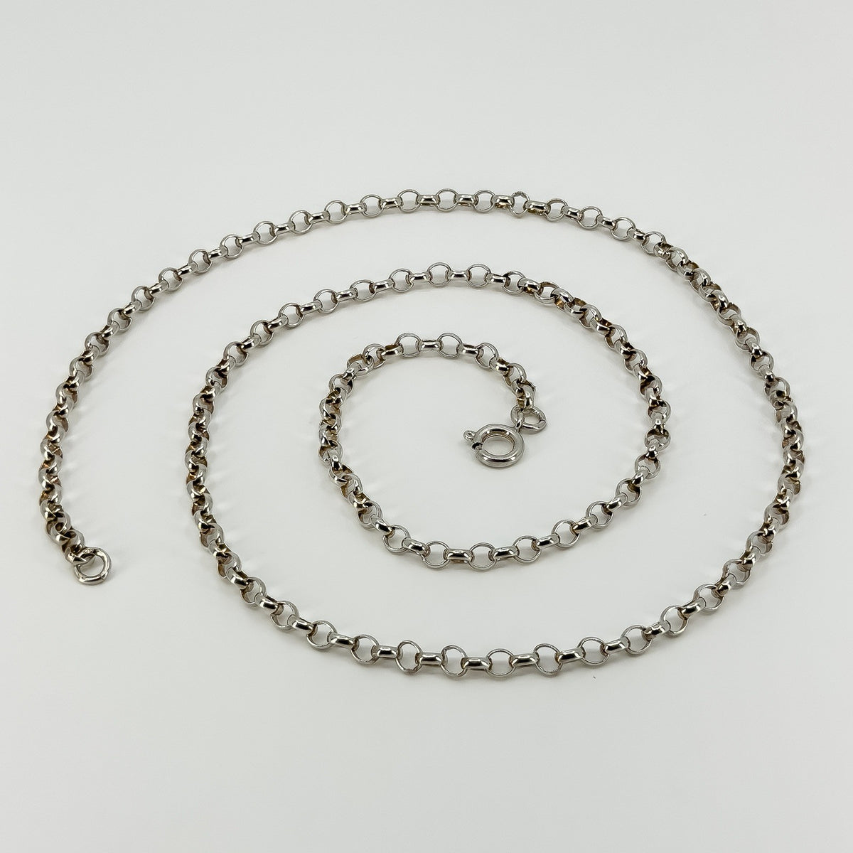 Vintage Sterling Silver 22” Rolo Chain / Necklace 925