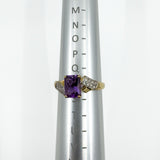 Vintage 9ct Gold 1.75ct Diamond & Amethyst Ring 375 Size R 2004