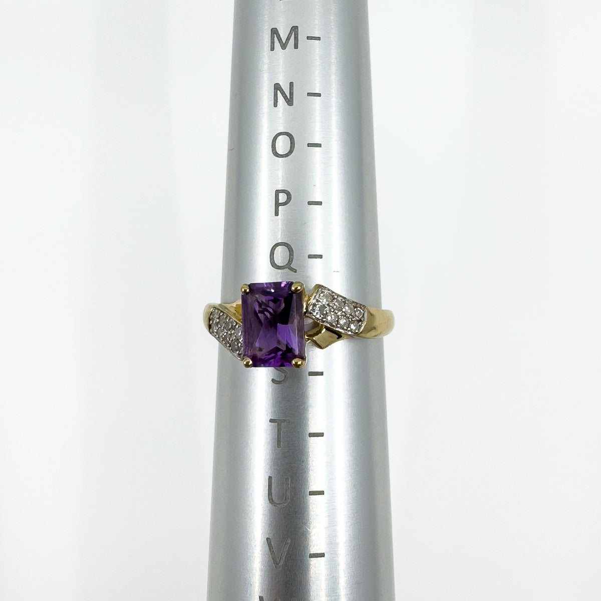 Vintage 9ct Gold 1.75ct Diamond & Amethyst Ring 375 Size R 2004