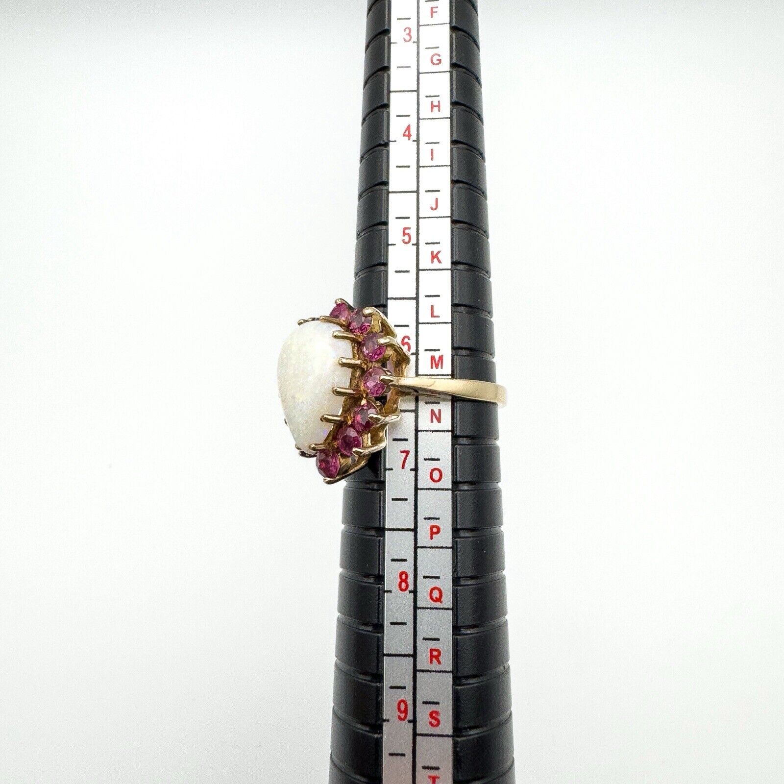 Huge Vintage 9ct Gold Opal & Ruby Ring ( approximately 3ct Total Gems )