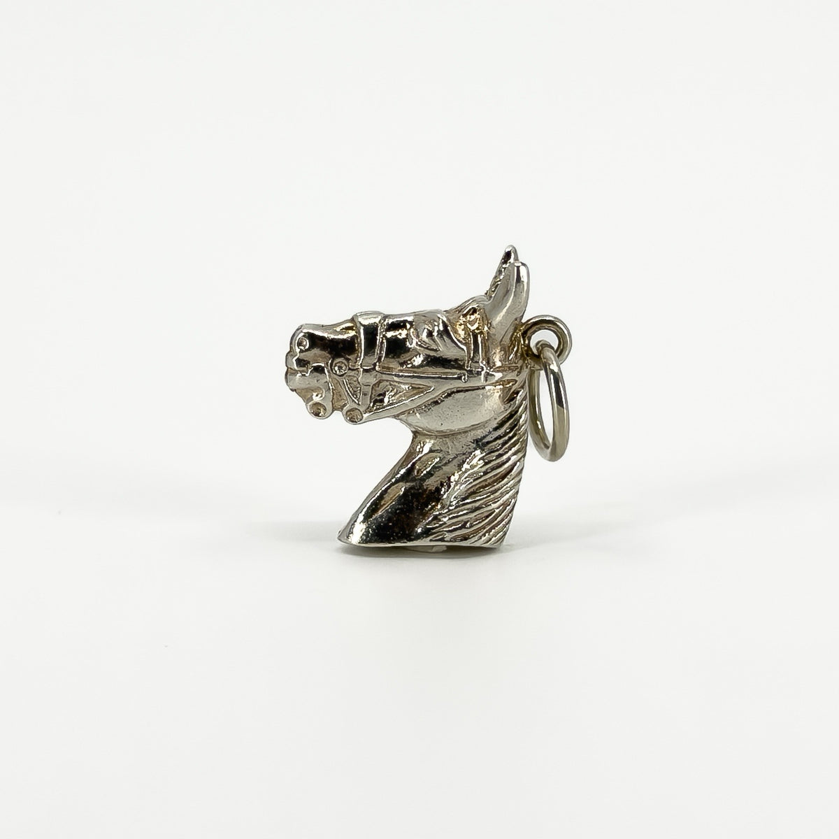 Chunky Vintage Sterling Silver Horse Head Charm / Pendant 925