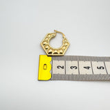 New & Unworn 9ct Gold Vintage Creole Hexagonal Chunky Hoop Earrings