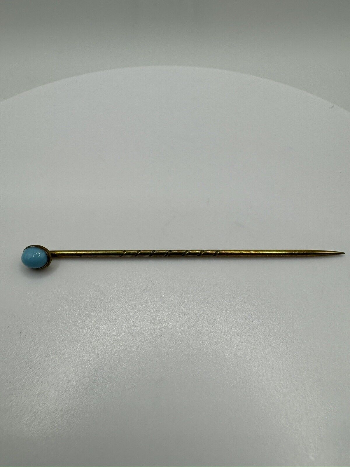 Antique Vintage Turquoise Gold Plated Stick Pin