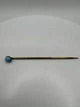 Antique Vintage Turquoise Gold Plated Stick Pin
