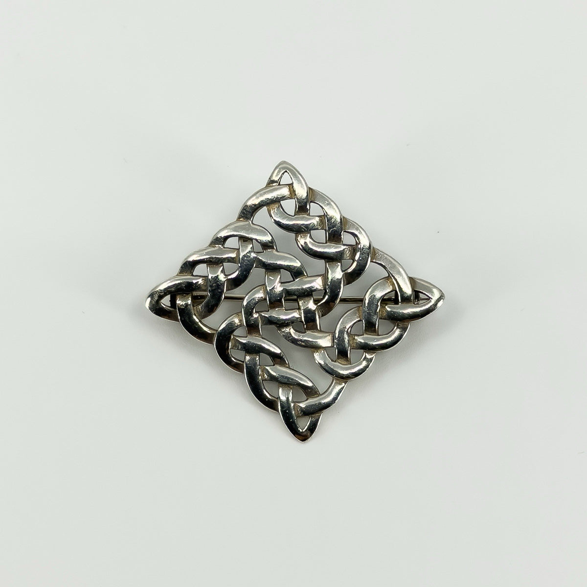 Vintage Sterling Silver Square Celtic Brooch 925